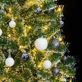 Sztuczna choinka z 300 LED, bombkami i śniegiem, 240 cm vidaXL