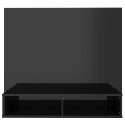 vidaXL Wisząca szafka pod TV, czarna, wysoki połysk, 102x23,5x90 cm