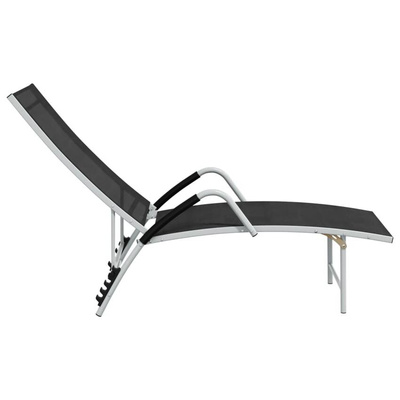 vidaXL Leżak z tworzywa textilene i aluminium, czarny