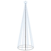 vidaXL Choinka stożkowa, 310 zimnych białych LED, 100x300 cm