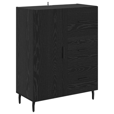 Highboard 2 szt. Czarny Dąb 69,5 x 34 x 180 cm