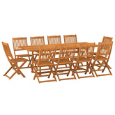 11-cz. zestaw mebli ogrodowych 220x90x75cm lite drewno akacjowe