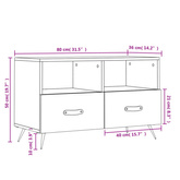 vidaXL Szafka pod TV, biała, 80x36x50 cm, materiał drewnopochodny