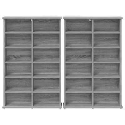 Kabinet na płyty CD 2 szt. Szary Sonoma 60 x 17 x 92 cm