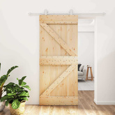 Drzwi przesuwne 90 x 210 cm Lite drewno sosnowe