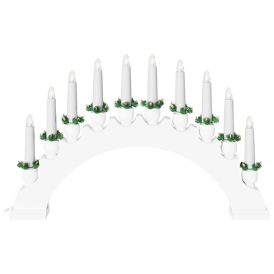 Świąteczny Łuk Świec z 10 Świecami LED Biały 47 x 5 x 29 cm