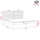 Łóżko z pojemnikiem i materacem LED granatowy 200 x 200 cm