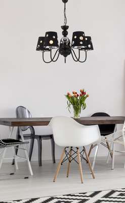 Żyrandol czarny lampa wisząca 5xE14 Batley Ledea 50205106