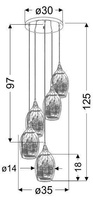 Lampa sufitowa wisząca chromowa talerz 5x60W Marina Candellux  35-60198