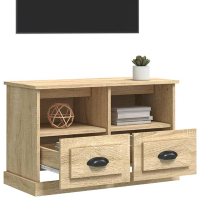 vidaXL Szafka pod TV, dąb sonoma, 80x35x50 cm, materiał drewnopochodny
