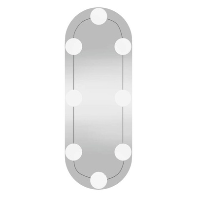 vidaXL Lustro ścienne z LED, 15x40 cm, szklane, owalne
