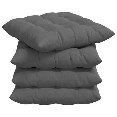 Poduszki na siedziska 4 pcs Ciemnoszary 40 x 40 x 6 cm
