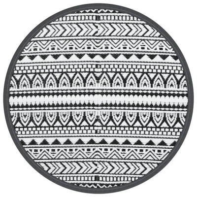vidaXL Dywan na zewnątrz, czarny, Ø200 cm, PP