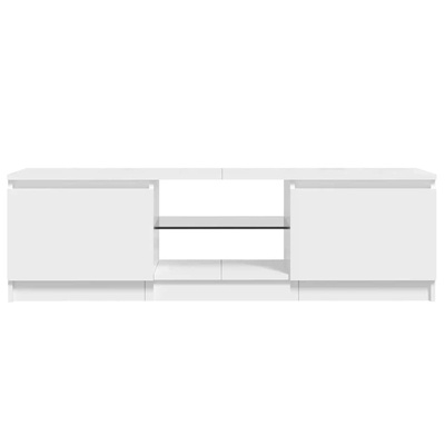 Szafka pod TV z oświetleniem LED, biała, połysk, 120x30x36 cm