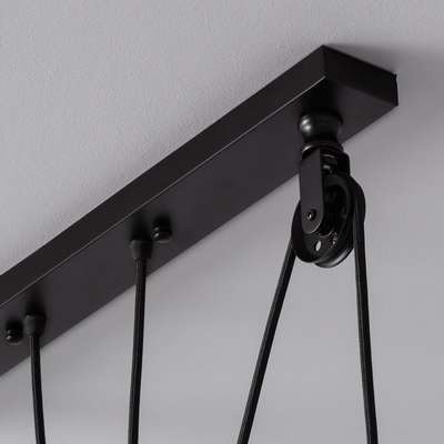 Lampa Wisząca Retro Czarna Abruzzo Monte 3xE27