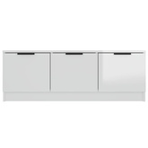 vidaXL Szafka pod TV, wysoki połysk, biała, 100x35x55 cm