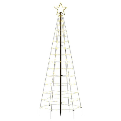 vidaXL Choinka z lampek, z kołkami, 220 ciepłych białych LED, 180 cm