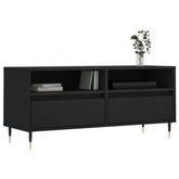 vidaXL Szafka pod TV, czarna, 100x34,5x44,5cm, materiał drewnopochodny