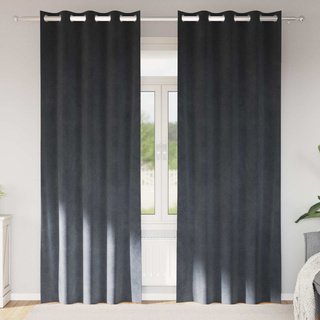 Zasłony zaciemniające 2 pcs Jasnoszary 140 x 245 cm Aksamit