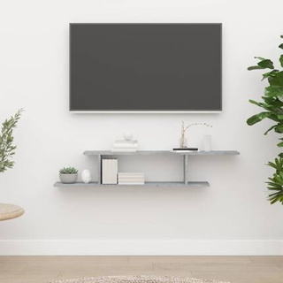 vidaXL Wisząca szafka pod TV, szarość betonu, 125x18x23 cm