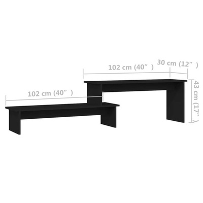 vidaXL Szafka pod TV, czarna, 180x30x43 cm, materiał drewnopochodny