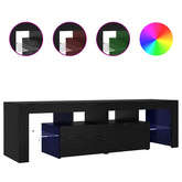 Szafka pod TV z oświetleniem LED, czarny dąb, 140x36,5x40 cm