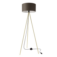 VANTI lampa podłogowa stojąca 1x40W E27 złota konstrukcja abażur grafitowy nowoczesna do salonu sypialni biura elegancka wysoka lampa podłogowa