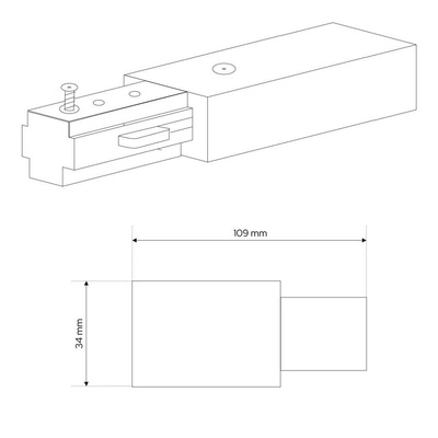 Łącznik zasilający szyny MEVA PRO Power Feeder White, biały EDO777512 EDO Solutions