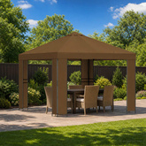 Altana 3 x 3 m Ciemnoszary Poliester i Stal 190 gsm
