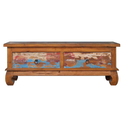 vidaXL Szafka pod TV, 110 x 35 x 40 cm, lite drewno tekowe z odzysku