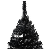 vidaXL Sztuczna choinka z lampkami i bombkami, czarna, 240 cm, PVC