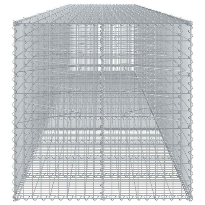 Kosz gabionowy z pokrywą, 650x100x100 cm, galwanizowane żelazo