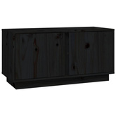 vidaXL Szafka pod TV, czarna, 80x35x40,5 cm, lite drewno sosnowe