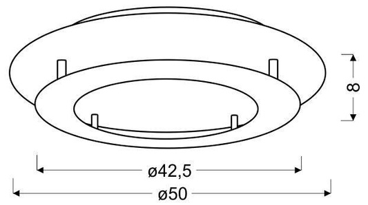 Lampa sufitowa plafon srebrny 50cm LED Merle 98-66206