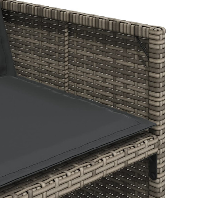 Krzesła ogrodowe z poduszkami, 4 szt., szare, polirattan