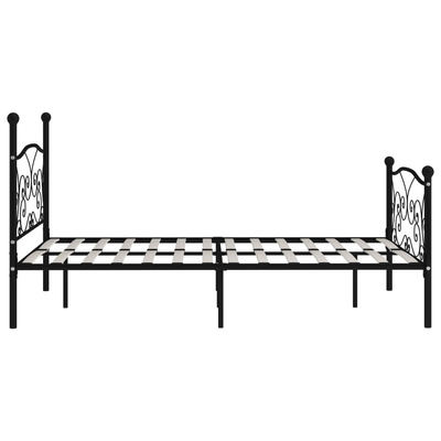 vidaXL Rama łóżka ze stelażem z listw, czarna, metalowa, 120 x 200 cm