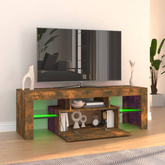 Szafka pod TV z oświetleniem LED, przydymiony dąb, 120x35x40 cm vidaXL
