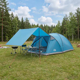 Namiot domek 8-osobowy niebieski Poliester i Stal