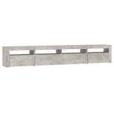 vidaXL Szafka pod TV z oświetleniem LED, szarość betonu, 240x35x40 cm