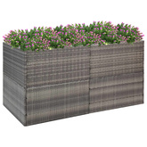 Donica ogrodowa, szara, 157x80x80 cm, rattan PE