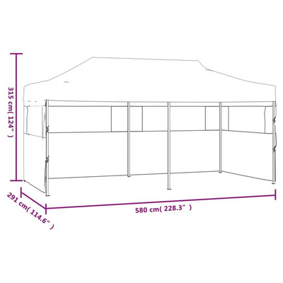 vidaXL Kremowy namiot imprezowy, rozkładany, 3 x 6 m
