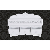 Półka ścienna z trzema szufladami i dwoma wieszakami