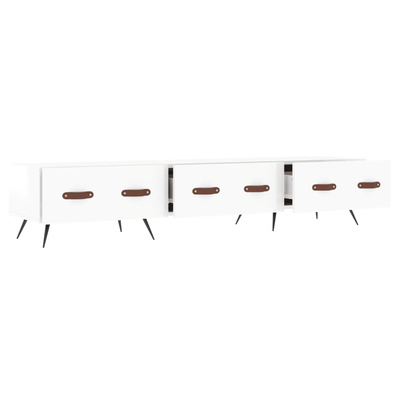vidaXL Szafka pod TV, wysoki połysk, biała, 150x36x30 cm
