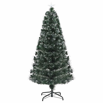Sztuczna choinka z 210 diodami LED Zielony 180 cm PVC