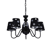 Żyrandol czarny lampa wisząca 5xE14 Batley Ledea 50205106