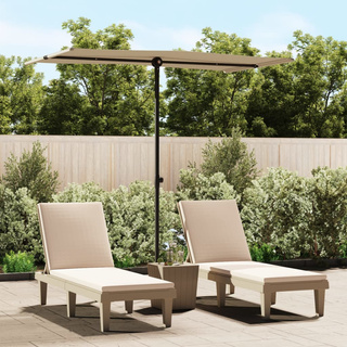 Parasol ogrodowy na aluminiowym słupku, 180x110 cm, taupe