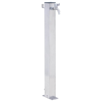 Kran ogrodowy na kwadratowym słupku, 60 cm, stal nierdzewna