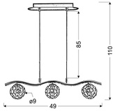 Lampa sufitowa Candellux Starlet 33-85743 G9 chrom kryształ