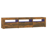 vidaXL Szafka pod TV z oświetleniem LED, przydymiony dąb, 180x35x40 cm