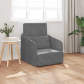 Sofa Bed Ciemnoszary 65 x 80 x 83 cm Aksamit